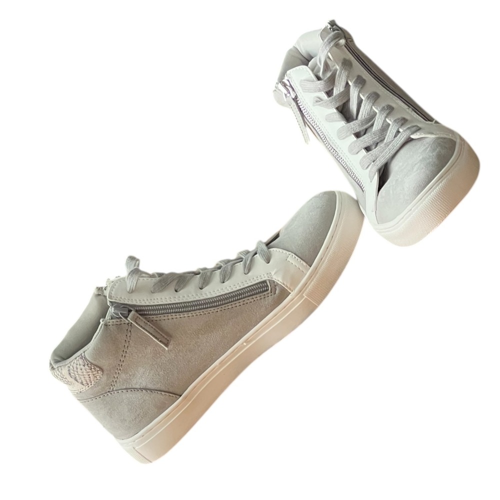 Universal Thread Gray High Top Sneakers Side Zip Snake Detail Size 9.5‎